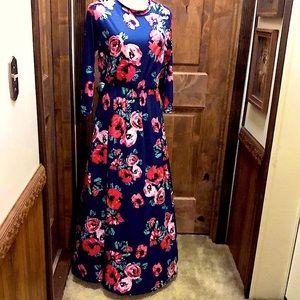 NWT Jersey Feel Soft Boutique Stretch Floral Maxi Dress
